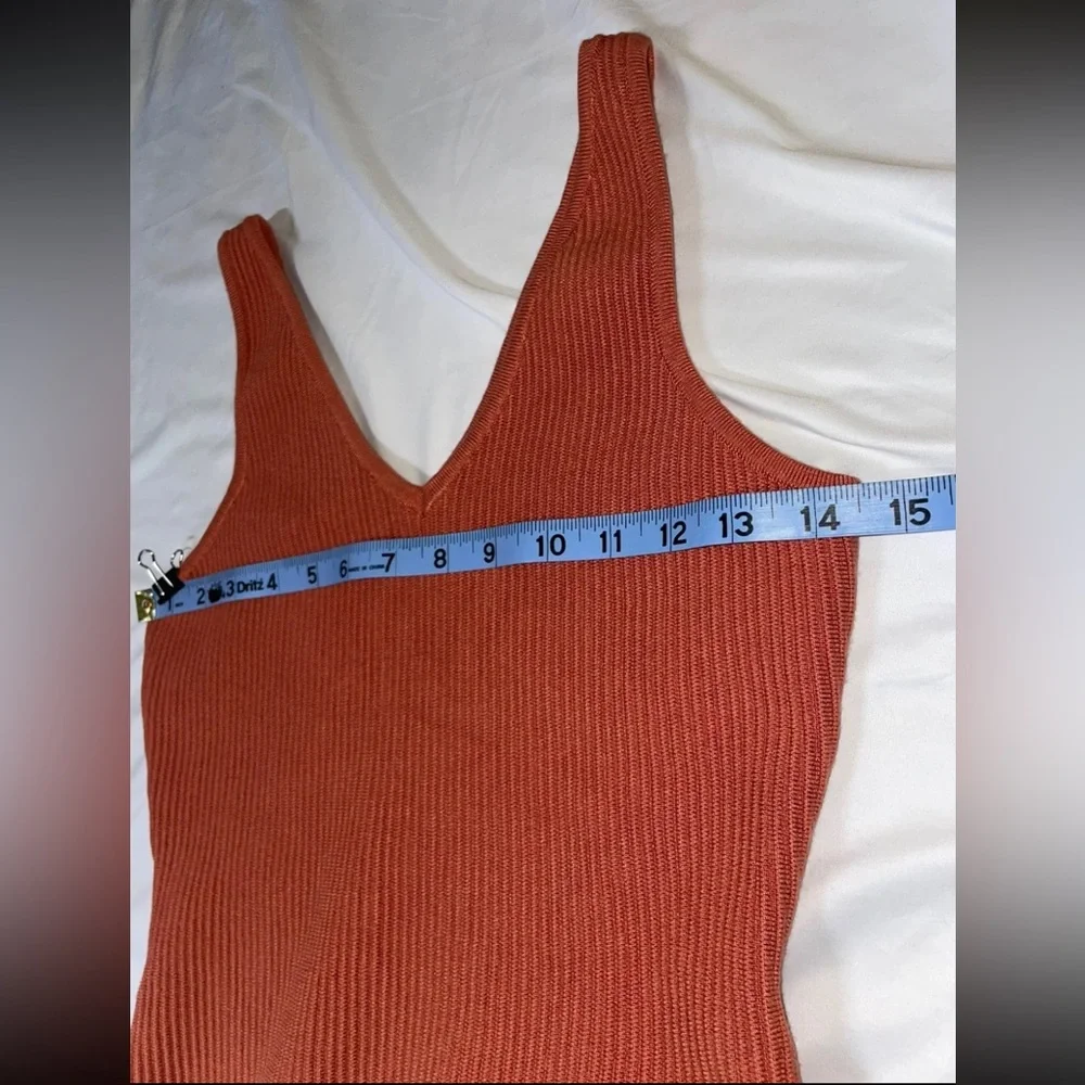 House Of Harlow 1960 Orange Coral Ribbed Tank Top Size Small - Picture 9 of 10